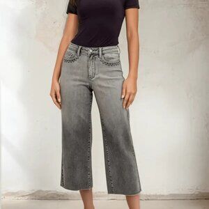 Judy Blue $66 High Waist Wide Crop Gray Sz 20W Jeans NWT!